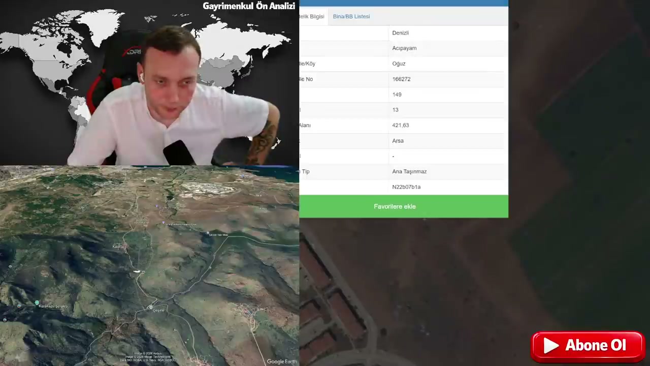 Yayın ekranı: 149 ada 13 parsel, 421,63 m², Arsa, Denizli / Acıpayam / Oğuz